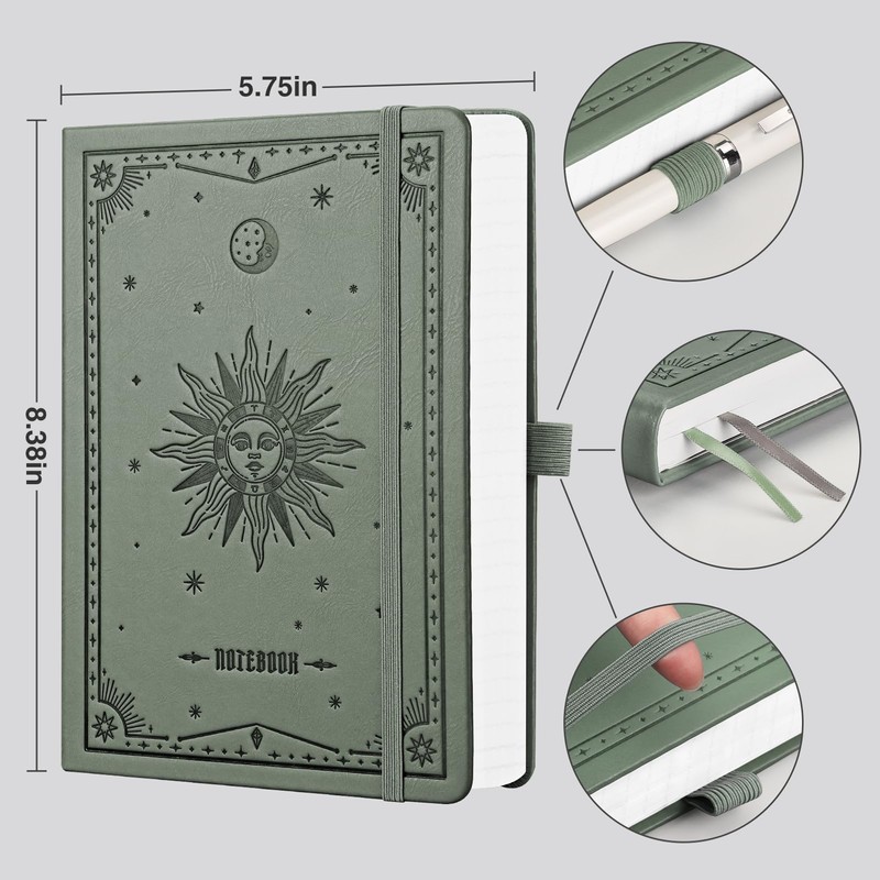 EMSHOI A5 Notebook Lined Journal - 320 Numbered Pages, 100gsm