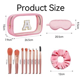 5PCS Spa Party Supplies for Women,Gift Sets for Women,Initial Makeup Bag with Makeup Brush Set,Sleepover Party Supplies Spa Party Favors,Sleeping Stuff Accessories for Slumber Spa Party Favors Gift