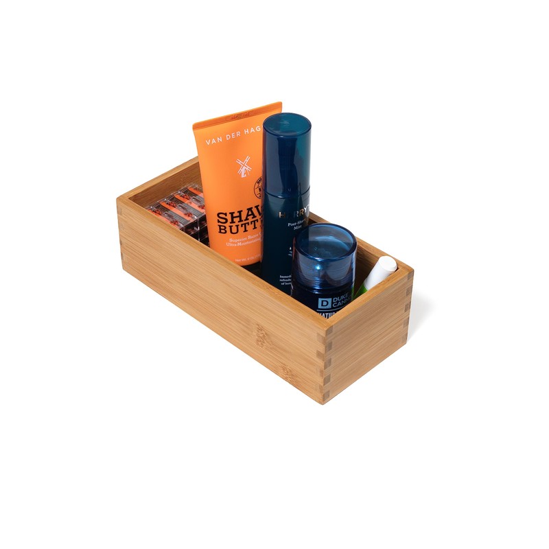 Lipper International Bamboo Utensil Holder Storage Box for Cooking Tools,