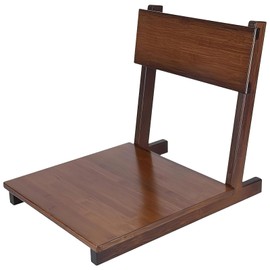 FHISD Tatami Chair, Portable Meditation Floor Chair with Backrest Support, Accent Bamboo Lazy Backrest Chair for Living Room, Bedroom, Bay Window, Walnut