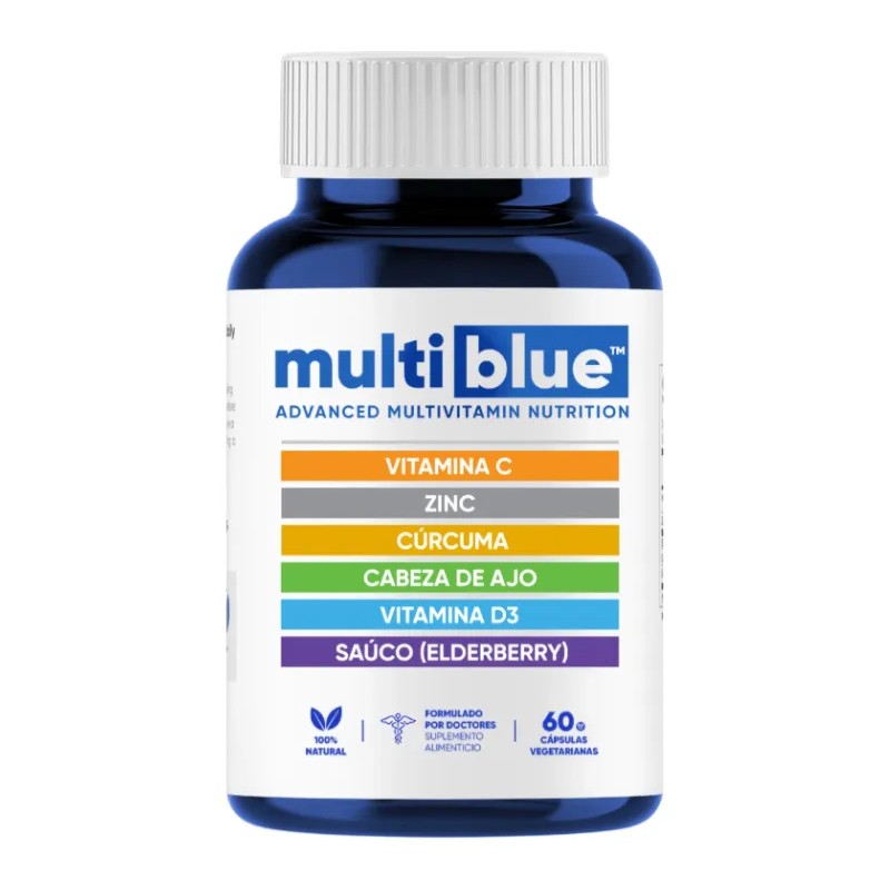 Multivitamínico Multiblue Sin Sabor 60 Cápsulas con Vitamina C Zinc