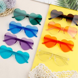 Rinacci Blue Heart Sunglasses Men Blue Sunglasses For Women Fashion Cool Sunglasses Womens For Costume Glasses Party Favor Sun Glasses Birthday Party Decorations Hippie Sunglasses Bulk Disco Glasses