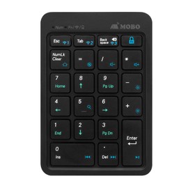 MOBO AM-NPBW22-BK Numeric Keypad 2 Duo, Bluetooth USB-C Wired, Wireless, Num-Lock, Linked, MacOS Mode, Switching Function, Black
