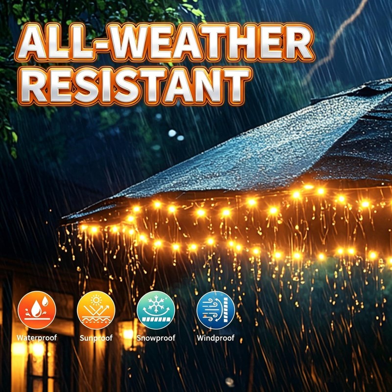 Patioman LED String Lights for Patio Umbrella - 60 Shatterproof