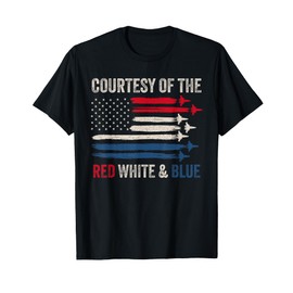 Courtesy Of The Red White And Blue American Flag Air Show T-Shirt