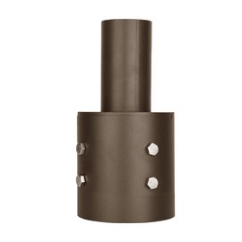 CHIUER Light Pole Top Tenon Adapter, 4 Inch to 2-3/8 Inch Round Reducer, Bronze Metal Steel, Outdoor Lighting Mount Bracket Lighting Fixture Bullhorn Kit (4'' Round to 2-3/8'' Bronze 1 Pack)
