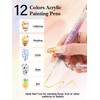 EBANKU 12 Colors 3D Nail Art Pens, Fine Tips 0.5
