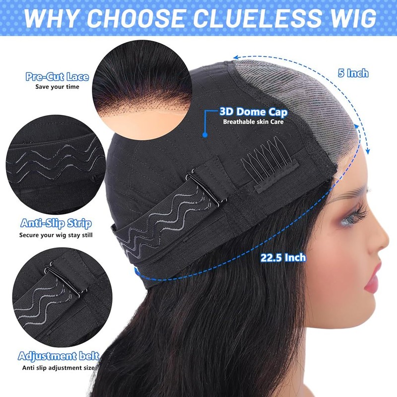 ZIYGBK Wear and Go Glueless Wigs Human Hair Pre Plucked