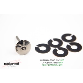 Staleks Pro Expert Pedicure Disc in Stainless Steel, Umbrella, 5 Refills, Grit 180 (Diameter 25 mm)