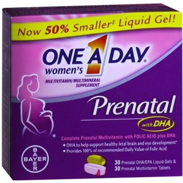 Prenatal Multivitamin - One-A-Day Womens Prenatal Tablets and Liquid Gels 60 Each (Pack of 6), Basic / 임산부 멀티비타민 - One-A-Day Womens Prenatal Tablets and Liquid Gels 60 Each (Pack of 6), 기본