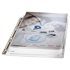 Leitz Expanding Pocket with Metal Strip A4 - Clear, Pack of 3