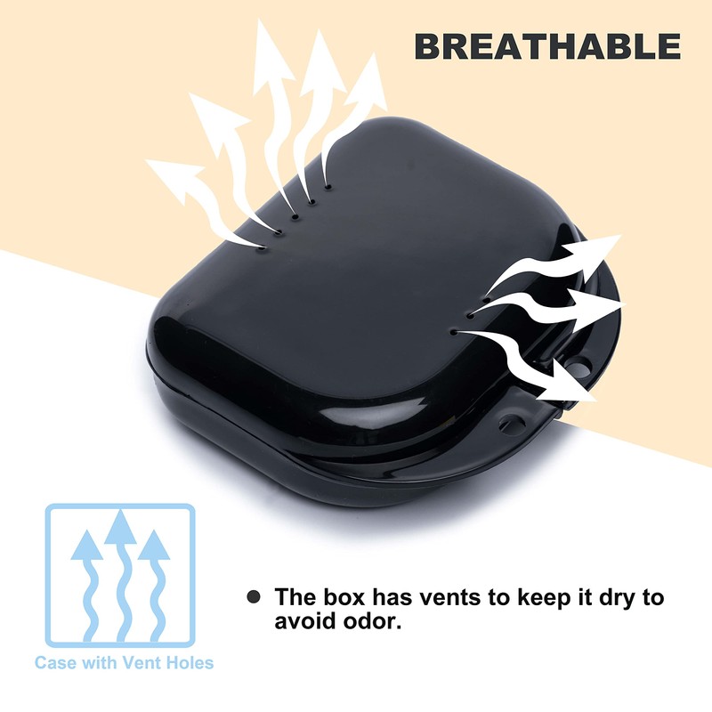 BOOMIBOO Retainer Case with Vent Holes, 4 Pcs Denture Cases,