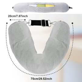 Travel Pillow, Fillable Travel Pillow,Soft Velvet U-Shaped Travel Pillow,Deformable Neck Pillow, Suitable for Travel car, Home Office,Flight Pillow (Gray)