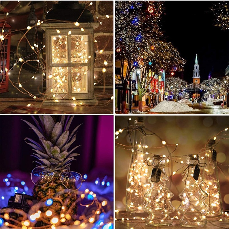 22m String Lights Solar Copper Wire 200LEDs Remote Control Lamp