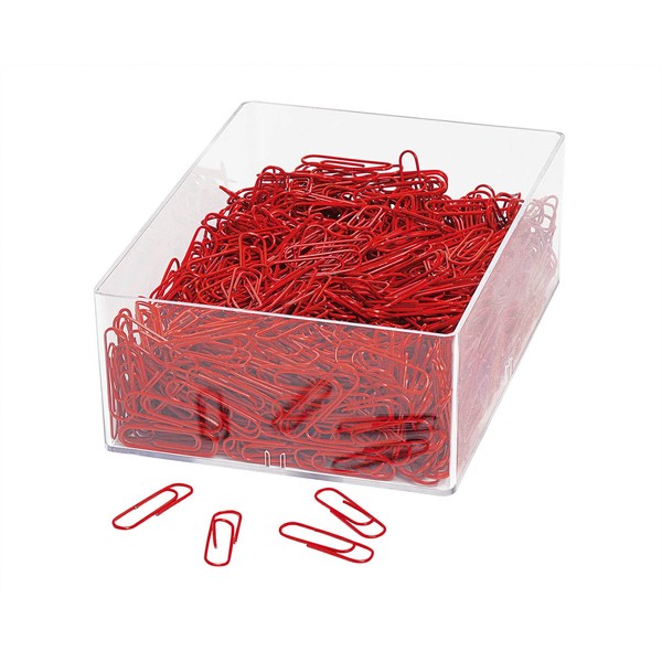 Wedo – 9012446 – Plastic Coated Metal Paper Clips 27 mm Pack of 1000 red