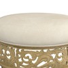 Hillsdale, Villa III Backless Metal Vanity Stool with Ornate Lattice
