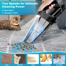 Blestan Cordless Car Vacuum Lightweight High Power Handheld Vacuum Cleaner with LED Light, Hand Vacuum for Car Home Office and Pet Hair, BlackBlue
