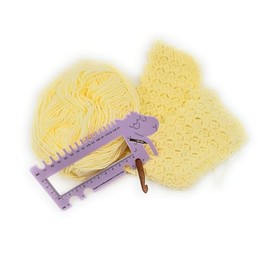 Versatile Plastic Knitting Gauge Ruler and Needle/Crochet Hook Sizer