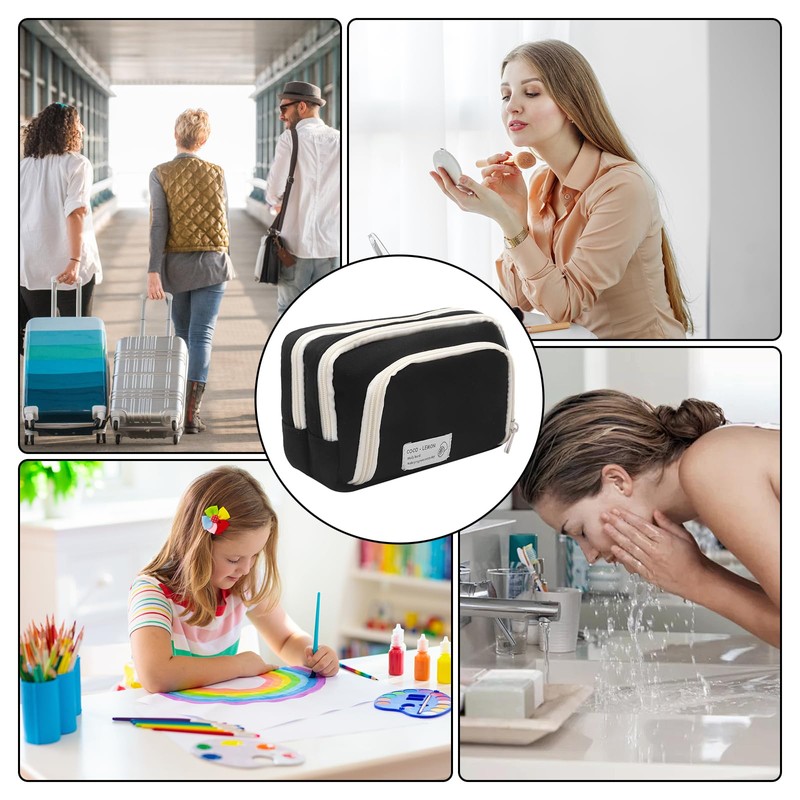 Large Pencil Case Study Must Haves, Aesthetic Pencil Case, Black