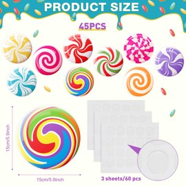 Nezyo 45 Pcs Candyland Party Cutouts Decoration Christmas Candy Bulletin Board Decorations Paper Cut Peppermint Candyland Decoration Cutouts for Xmas Holiday Candy Party Classroom Chalkboard Decor
