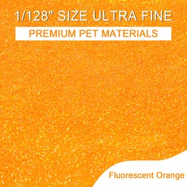 Ceya 3.8oz/ 110g Ultra Fine Glitter Powder Fluorescent Orange Iridescent Glitter 1/128” 0.008” 0.2mm for Slime Epoxy Resin Craft Tumbler Jewelry Nail Art Festival Makeup Painting Wedding Cards