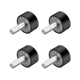 sourcing map 4pcs M6 Vibration and Damper Holder Rubber with Threaded Bolts 0.79 x 0.39 Inches