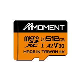 MMOMENT MicroSDXC Card, 512 GB A2 / V30 / U3 / Switch Compatible, SD Adapter Included (Up to 100 MB/s Read)
