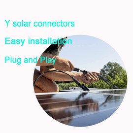 WOODGUILIN Solar Cable Y Splitter 4 mm² Cable Solar Panel 1 to 2 Y Solar Cable Plug Photovoltaic Cable Y Plug, 1Y2 Plug 1 Pair for Solar System Solar Panels (Y 1-2 Mini)