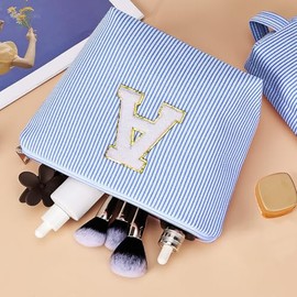 Juego de 2 piezas Neceser Mujer para el Maquillaje - Alfabeto de la Cosmetiquera Para Maquillaje, Tela Duradera Estuche de Maquillaje, Ideal Festival 