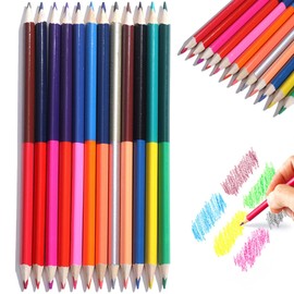 EsiFare Pencil Set (12 Pieces/24 Colors), 24 Colors, Double-Sided Pencils, Oil-based Colored Pencils, Drawing Set, Children's Colored Pencils, Art Supplies Set, Colorful, Art Craft Supplies, Sketching, Illustration, Doodling, Marking, Etc