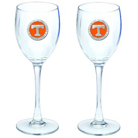 Heritage Pewter Tennessee Volunteers Glass Goblets – Set of 2 | 12 OZ Goblet Wine Glasses | Expertly Crafted Pewter Glass