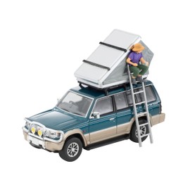 Tomytec 330820 Tomica Limited Vintage Neo 1/64 LV-N206c Mitsubishi Pajero Mid Roof Wide VR Optional Parts Car Green/Beige 91 Year Tent, Figure, Complete Product