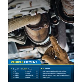 PHILTOP 55673 Rear Catalytic Converter w/Heat Shield Compatible with Subaru, 2011-2018 Forester, 2012-2016 Impreza/XV Crosstrek/Crosstrek, 2.0/2.5L Naturally Aspirated (EPA Compliant)