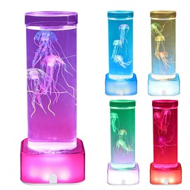 LKUA LED Large-Sized Dreamy Jellyfish lamp, Luminous Base with Bright RGB Color Changing Effect, Home and Office Decorative Atmosphere lamp, Children's Gift (Circular Bottom)