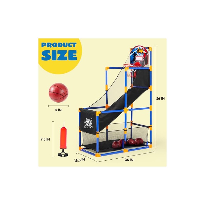 JOYIN Juego de baloncesto para niños con 4 bolas y