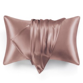 Love's cabin King Size Satin Pillowcase Set of 2, Similar to Silk Pillow Cases, Satin Cooling Pillow Covers for Hair and Skin with Envelope Closure, 20x36 inches, Burlwood