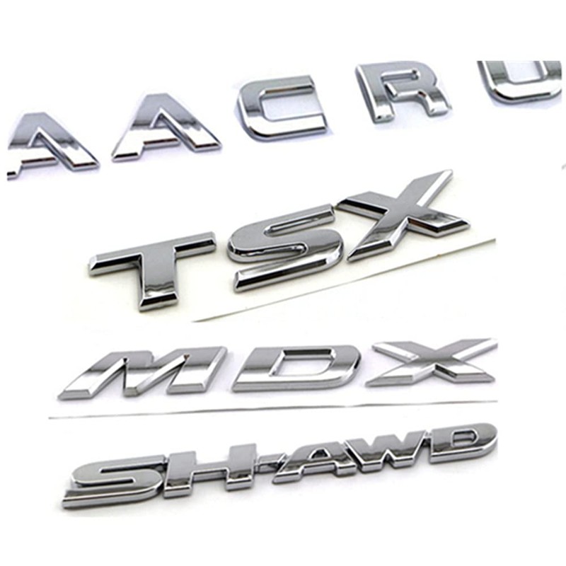 Chrome Letters MDX Badge Emblem Logo Replacement Fits for Acura