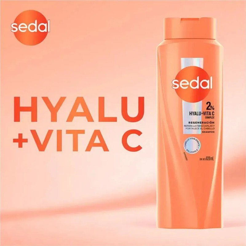 Shampoo Sedal Care+ con Ácido Hialurónico y Vitamina C para