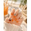 Coral Glitter Handmade Nail Tips - Almond S / 코랄