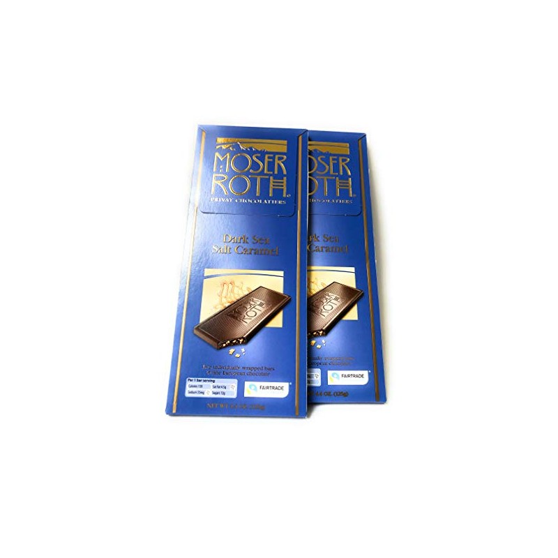 MOSER ROTH German Dark/Sea Salt/Caramel Chocolate Bars (6 Pack)