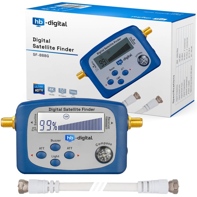 HB-Digital XXL SAT Installation Set: Digital Satellite Finder with Compass