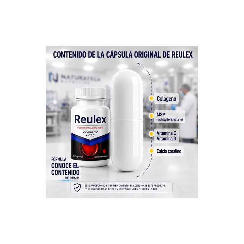 Reulex 1 Frasco 30 Cápsulas | Colageno Msm | Vitaminas