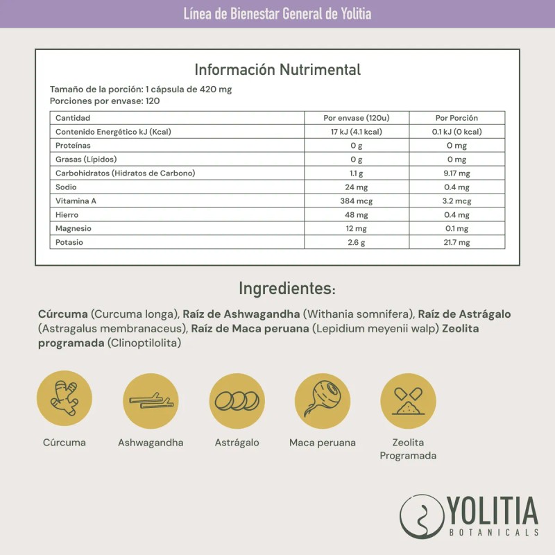 Enervit | Vitalidad Natural Con Ashwagandha + Maca 120 Caps