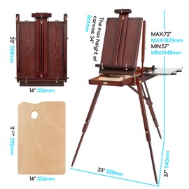 MEEDEN French Easel, Plein Air Easel, Art Easels for Painting Adult, Travel Easels,Portable Artist Easle for Outdoor Painting, Sketching, Display