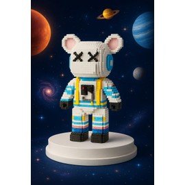 Large Astronaut Bear Building Blocks Figure, 3688 Pieces, Multicolour Design, 47 x 26 x 18 cm, Space Theme for kids and adults micro building bear blocks