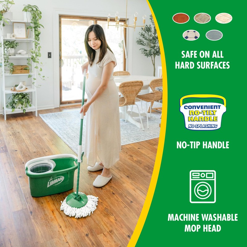 Libman Tornado Spin Mop System and 1 Refill, Mop and
