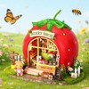 Roroom DIY Miniature House Kit, Strawberry Sweet Shop Dollhouse Kit