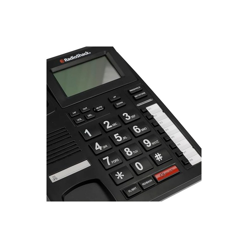 RadioShack Teléfono Alámbrico con Alarma Casa | Color Negro