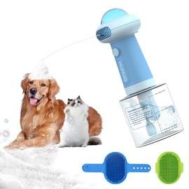 Electric Dog Shampoo Dispenser IPX7 Automatic Dog Soap Dispenser Soap Frother Dogs Grooming Bath Brush for Dogs and Cat Bathing Shampoo Sprayer Foamer Pet Bath Supplies
