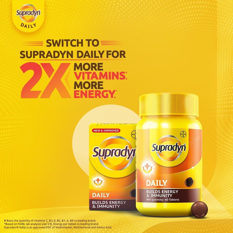 Generic Sup.radyn Daily, Multivitamin with Biotin, Vitamin C, Vitamin D3,